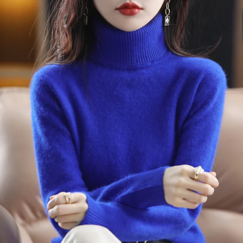 Isabella - Damen kaschmir Strickpullover mit Rollkragen