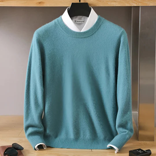 David - Herren  kaschmir Strickpullover mit Rundhalsausschnitt