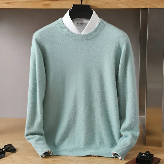 David - Herren  kaschmir Strickpullover mit Rundhalsausschnitt