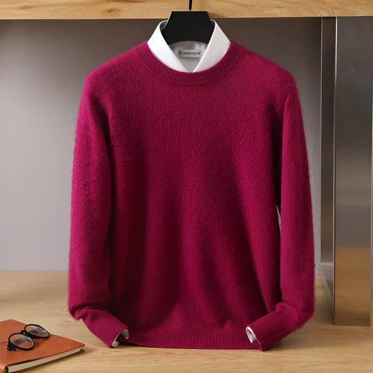 David - Herren  kaschmir Strickpullover mit Rundhalsausschnitt
