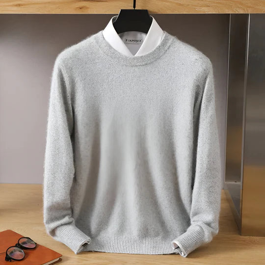 David - Herren  kaschmir Strickpullover mit Rundhalsausschnitt
