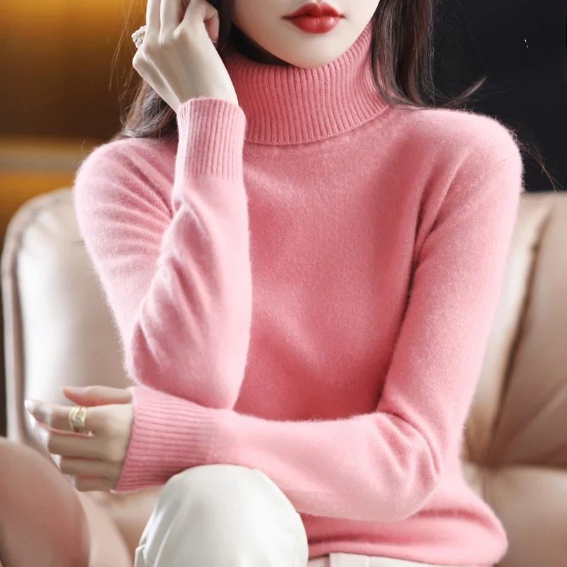 Isabella - Damen kaschmir Strickpullover mit Rollkragen
