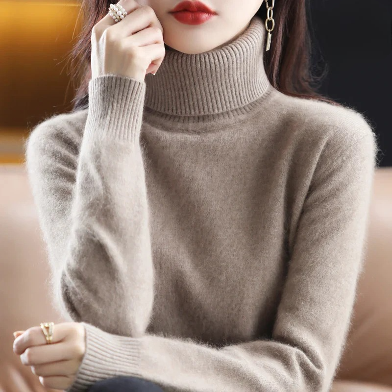Isabella - Damen kaschmir Strickpullover mit Rollkragen