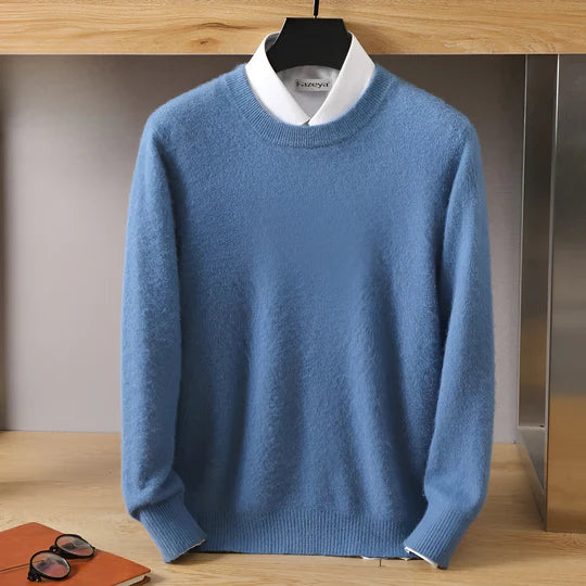 David - Herren  kaschmir Strickpullover mit Rundhalsausschnitt