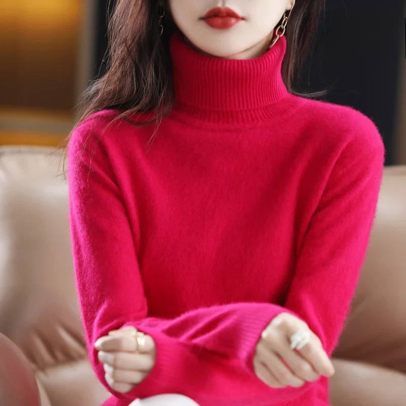 Isabella - Damen kaschmir Strickpullover mit Rollkragen