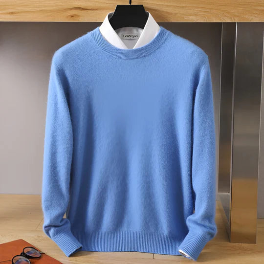 David - Herren  kaschmir Strickpullover mit Rundhalsausschnitt