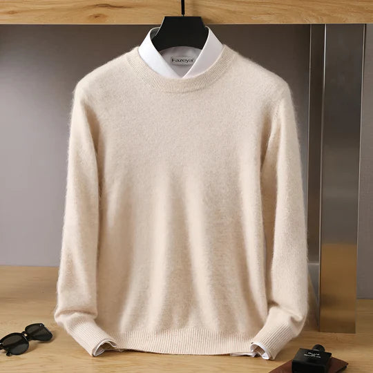 David - Herren  kaschmir Strickpullover mit Rundhalsausschnitt