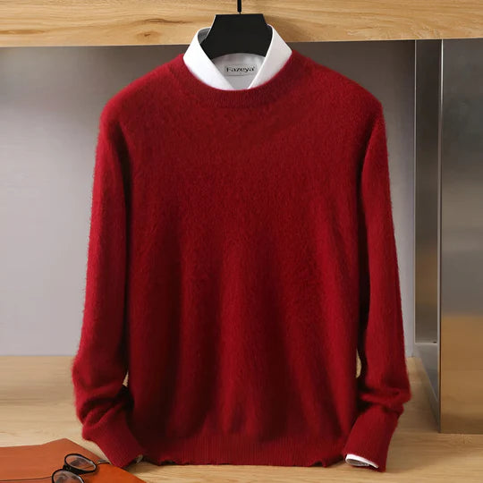 David - Herren  kaschmir Strickpullover mit Rundhalsausschnitt