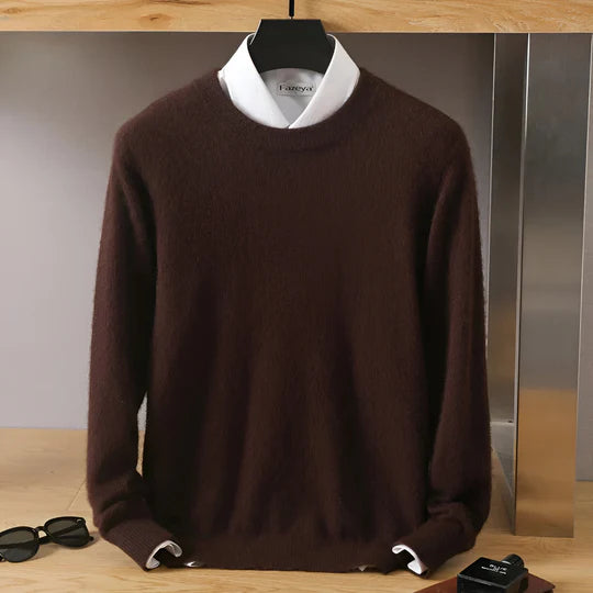 David - Herren  kaschmir Strickpullover mit Rundhalsausschnitt