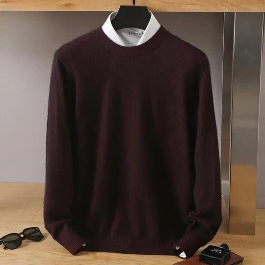 David - Herren  kaschmir Strickpullover mit Rundhalsausschnitt