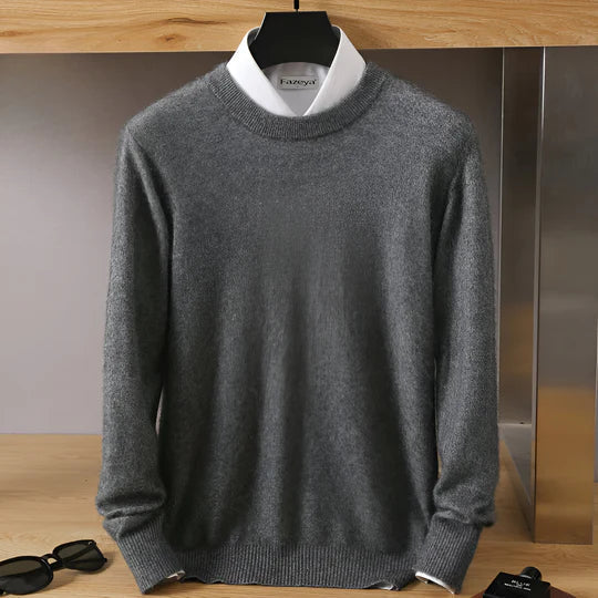 David - Herren  kaschmir Strickpullover mit Rundhalsausschnitt
