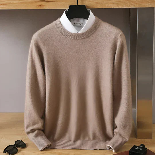 David - Herren  kaschmir Strickpullover mit Rundhalsausschnitt