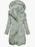 Damenlange Daunenjacke mit Kapuze und weichem Innenfutter - J&B - 3 - Annoboutique
