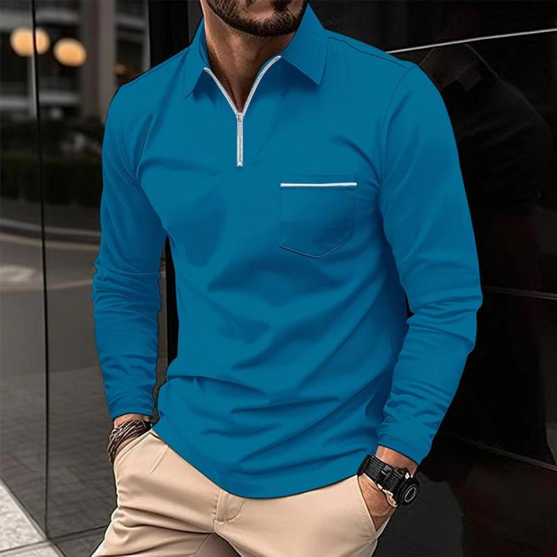 Luca – Herren Langarmshirt mit Reißverschlusskragen