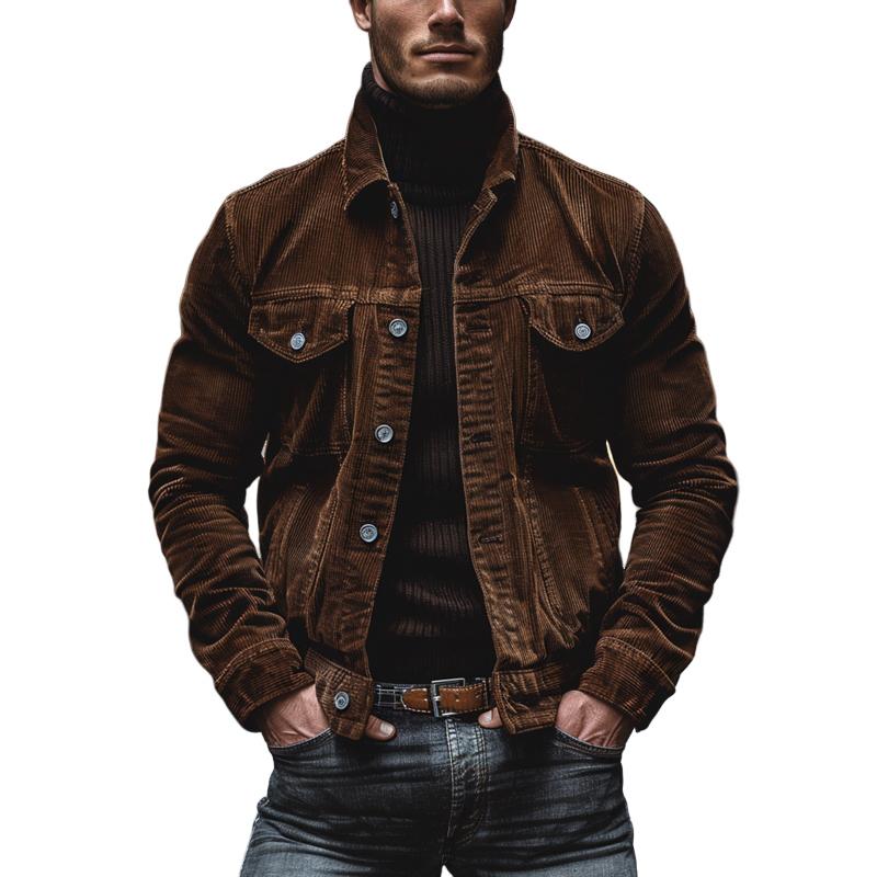 Rafael - Herren Cordjacke mit Knopfleiste