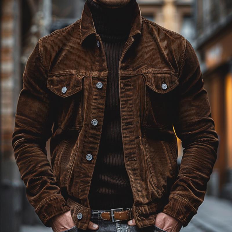 Rafael - Herren Cordjacke mit Knopfleiste