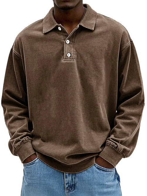 Noah – Lässiges Polo Sweatshirt Herren Langarm