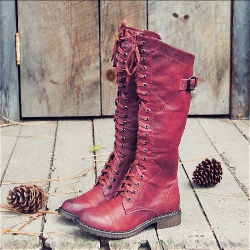 Elena – Hohe Schnürstiefel im Vintage-Look für Damen