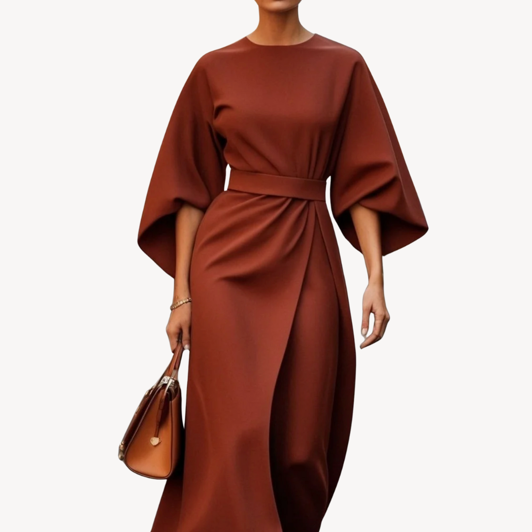 Sofia – Elegantes Midikleid Damen mit Taillenbetonung