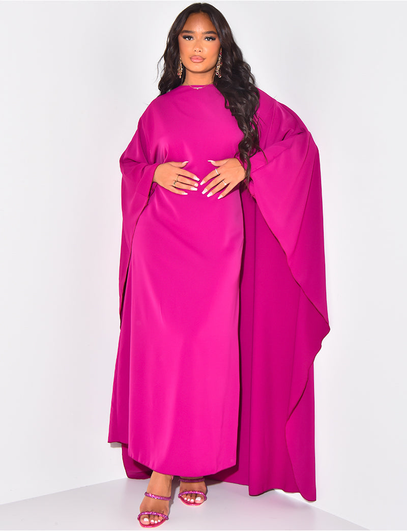 Aaliyah – Damen Fließendes Maxikleid Mit Weiten Ärmeln