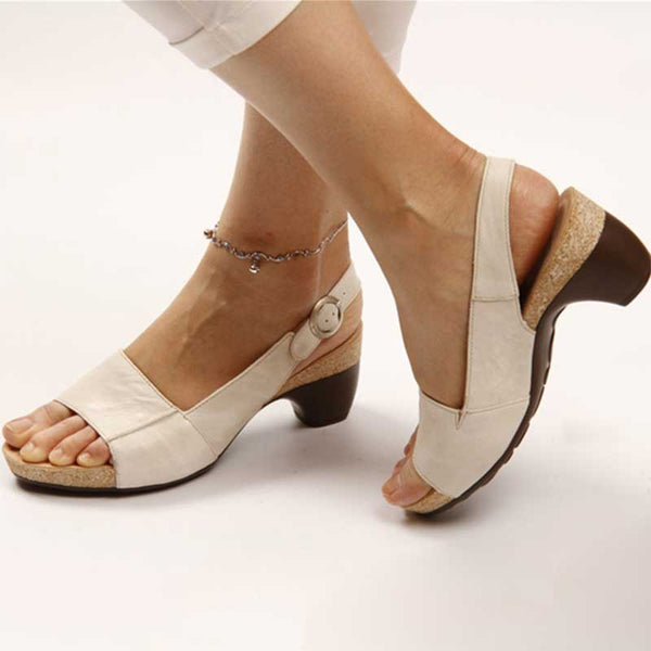 Anna – Damen Komfort Sandalen mit Blockabsatz und Riemenverschluss