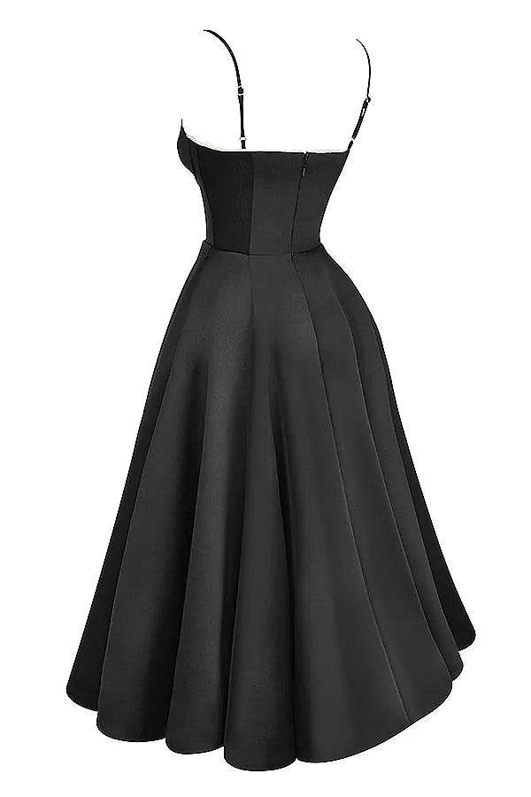 Isabella – Elegantes trägerbetontes Damen Midikleid