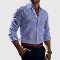 Oliver – Modernes Gestreiftes Herren Langarmhemd