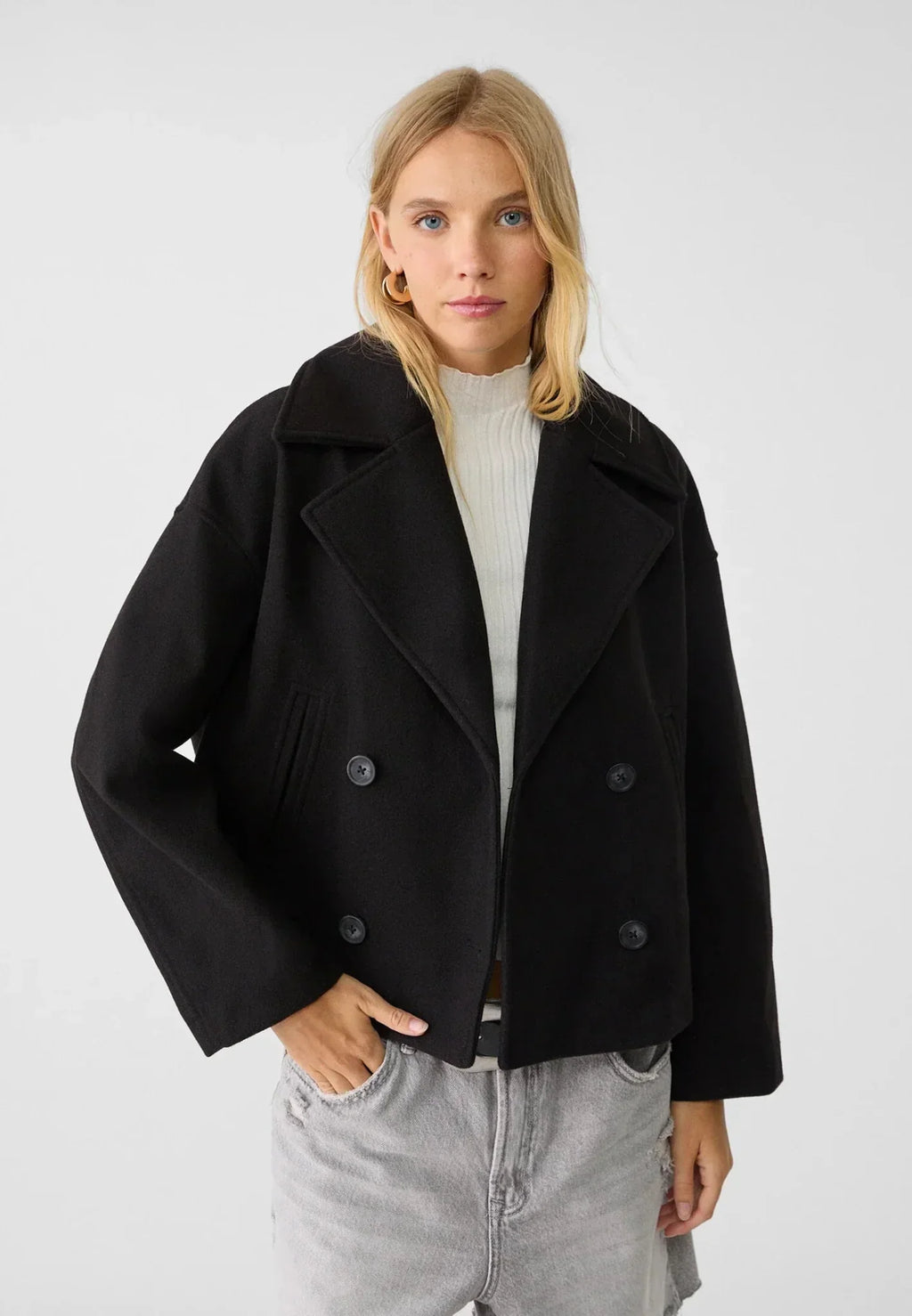 Mila – Kurzjacke mit Doppelreiher für Damen