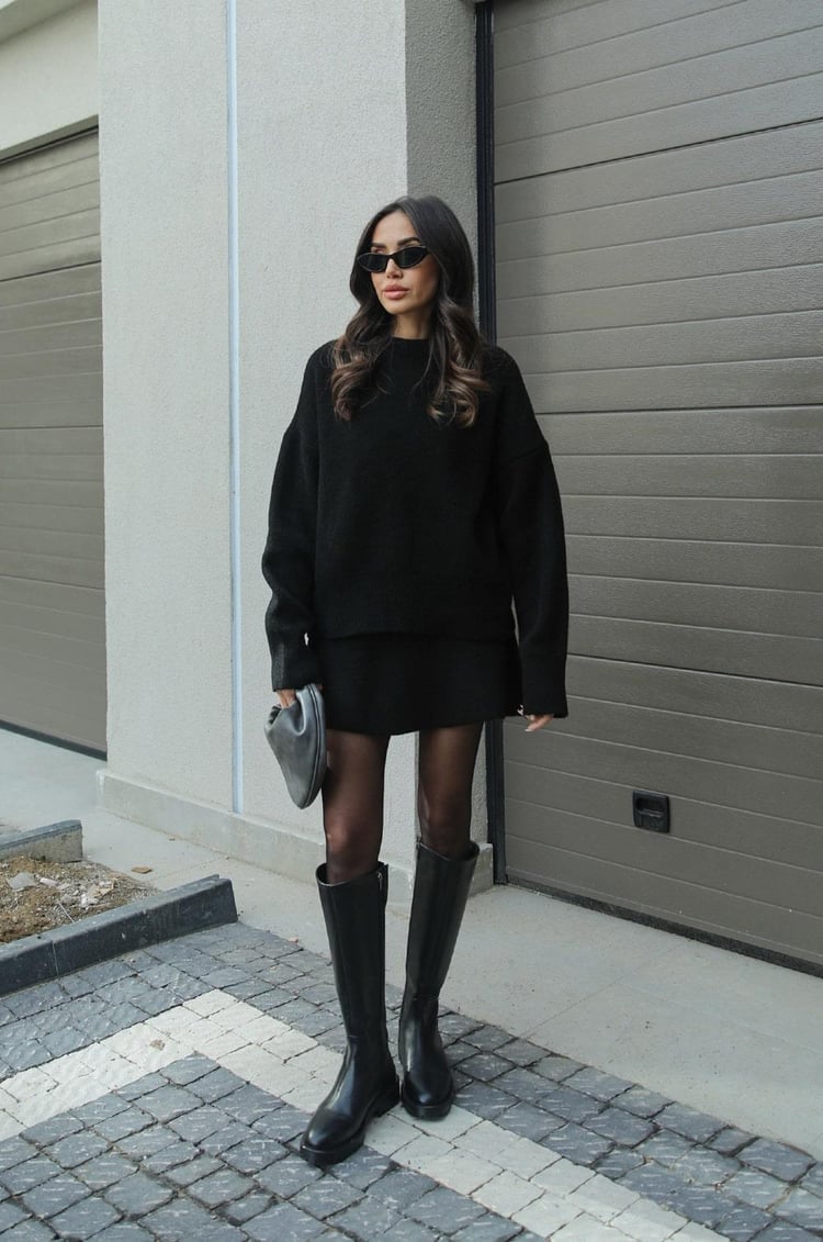 Natalia – Strick-Set Damen aus Pullover & Minirock im modernen Cozy-Look