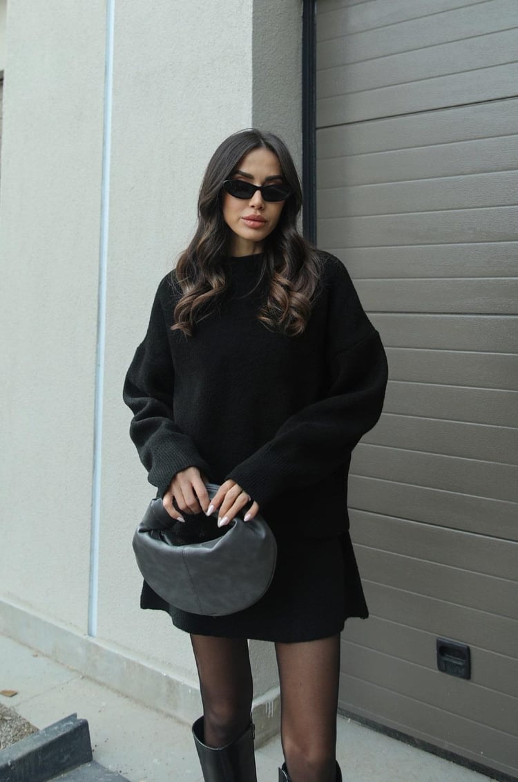 Natalia – Strick-Set Damen aus Pullover & Minirock im modernen Cozy-Look