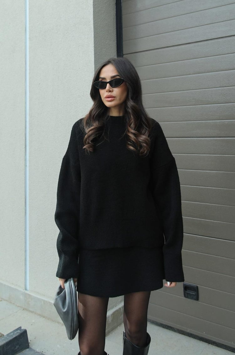 Natalia – Strick-Set Damen aus Pullover & Minirock im modernen Cozy-Look
