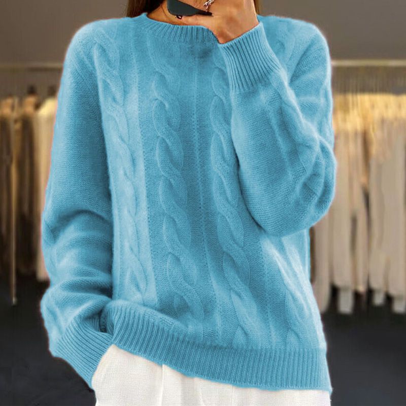 Grace – Klassischer Damen Kaschmir-Zopfmusterpullover