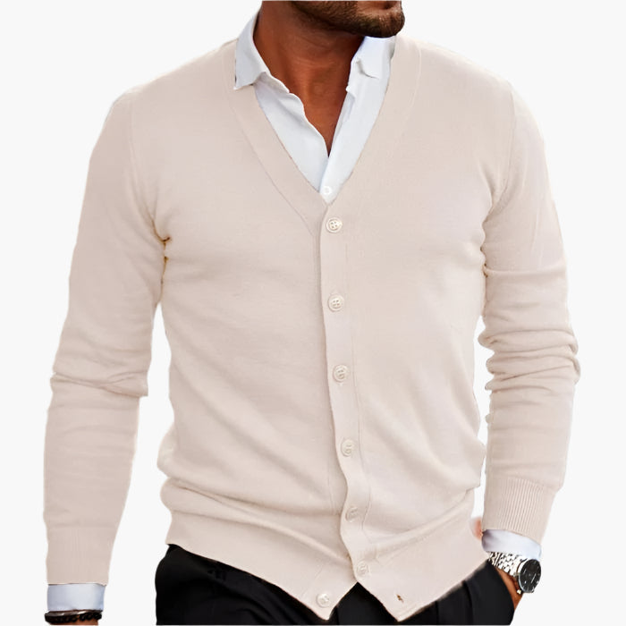 Vielseitige Herren-Strickjacke mit V-Ausschnitt und praktischen Taschen - J&B - 6 - Annoboutique