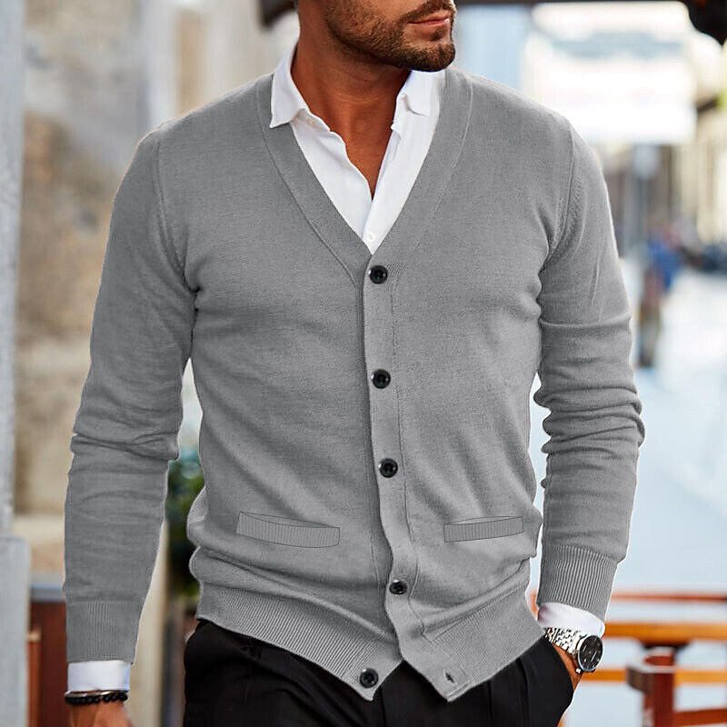 Harrison – Eleganter Herren Feinstrick-Cardigan mit Knopfleiste