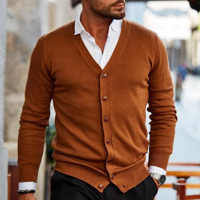 Harrison – Eleganter Herren Feinstrick-Cardigan mit Knopfleiste