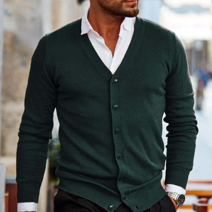 Harrison – Eleganter Herren Feinstrick-Cardigan mit Knopfleiste