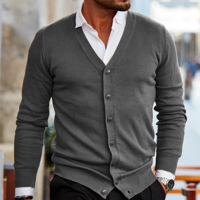 Harrison – Eleganter Herren Feinstrick-Cardigan mit Knopfleiste