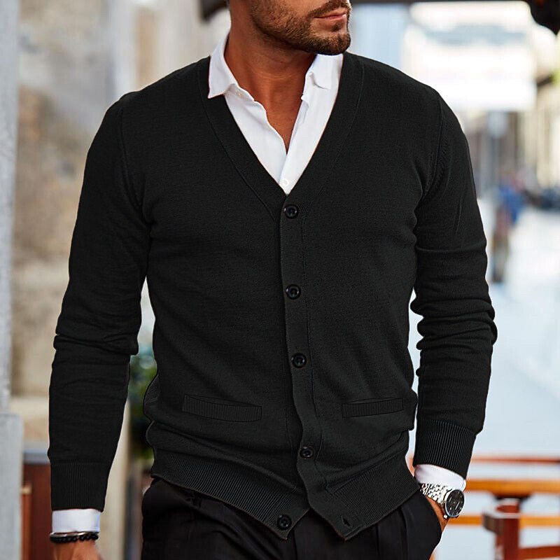 Harrison – Eleganter Herren Feinstrick-Cardigan mit Knopfleiste