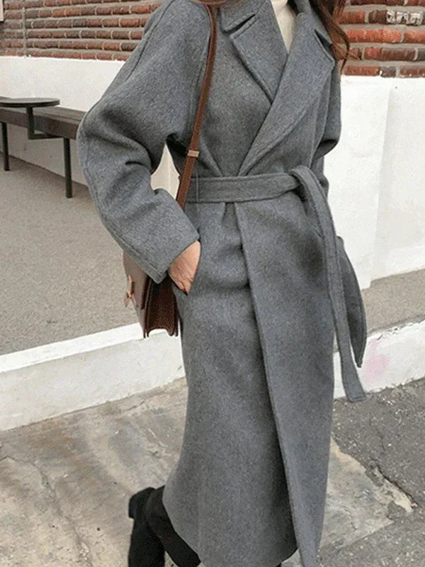 Isabella – Eleganter Wollgürtelmantel für Damen