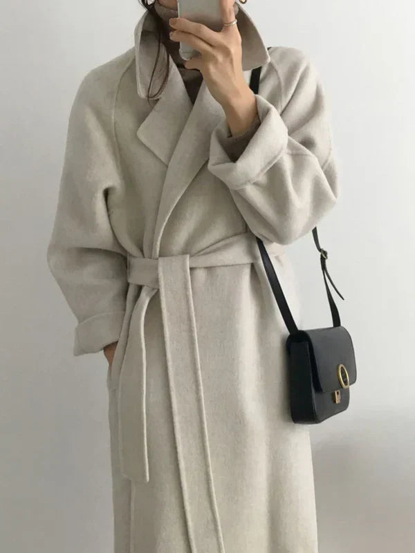 Isabella – Eleganter Wollgürtelmantel für Damen