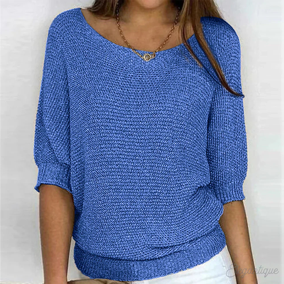 Mira – Lockerer Strickpullover Damen mit weitem Ausschnitt