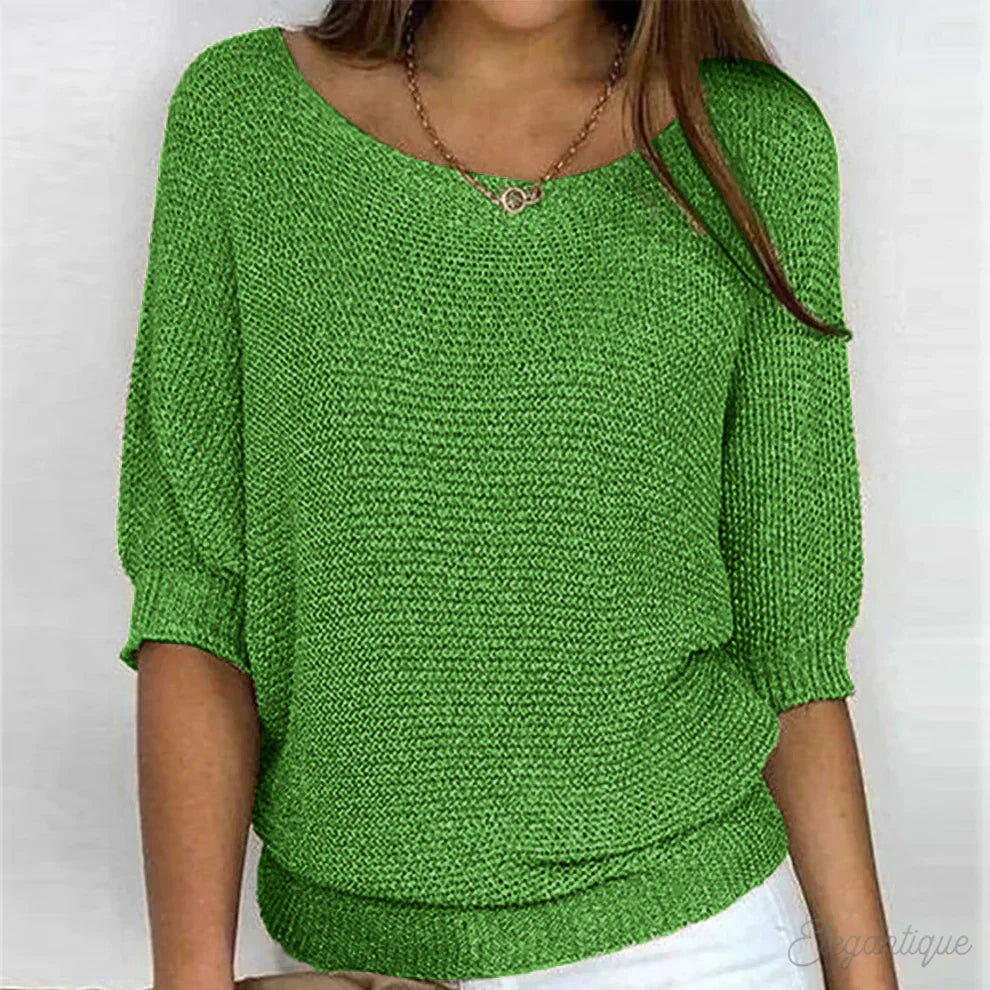 Mira – Lockerer Strickpullover Damen mit weitem Ausschnitt