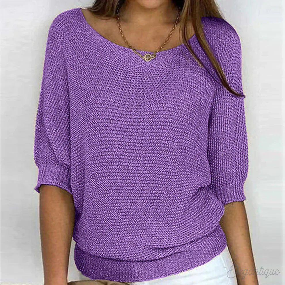 Mira – Lockerer Strickpullover Damen mit weitem Ausschnitt
