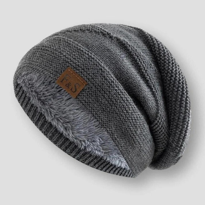 Finn – Gefütterte Strickmütze mit Umschlag Unisex