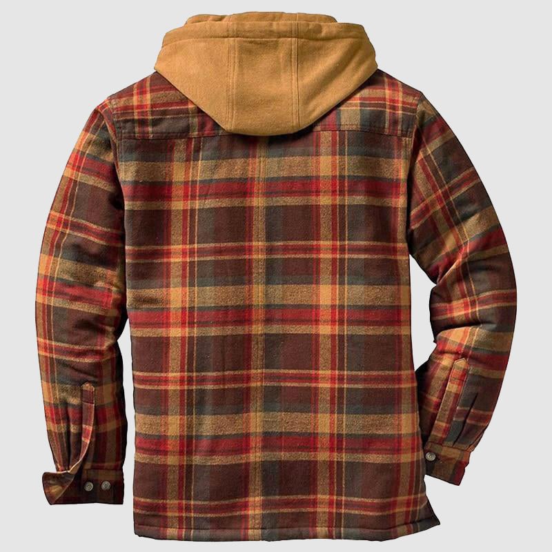 Marek – Gefüttertes Karo-Hemdjacke-Hoodie im warmen Herren-Winterlook