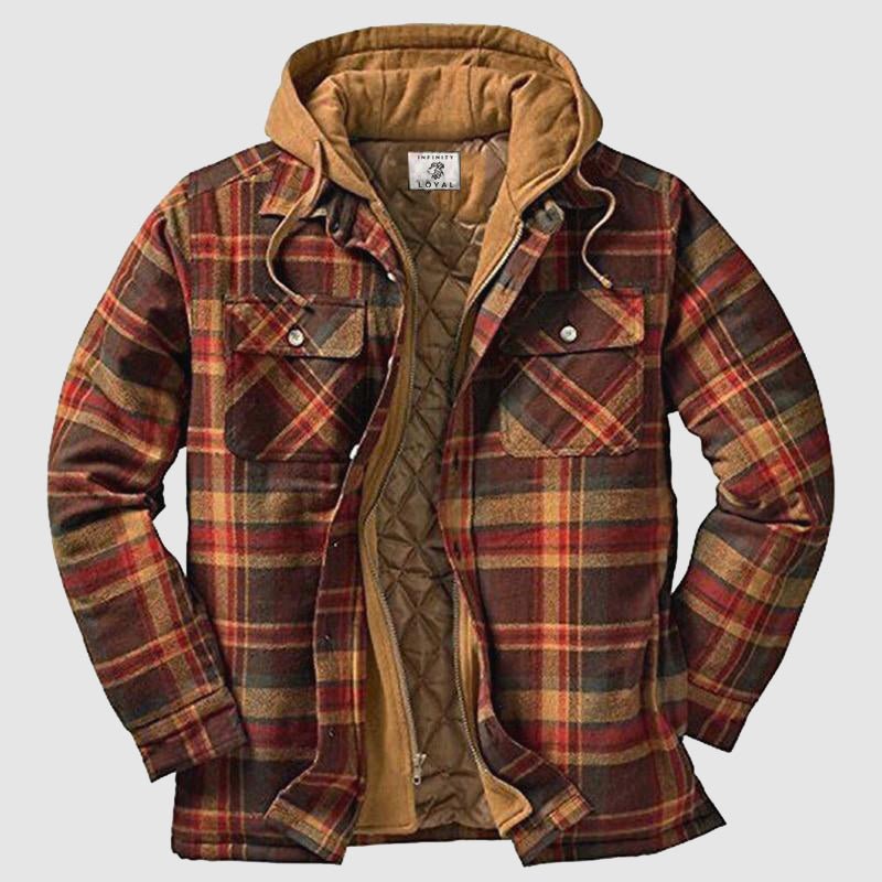 Marek – Gefüttertes Karo-Hemdjacke-Hoodie im warmen Herren-Winterlook