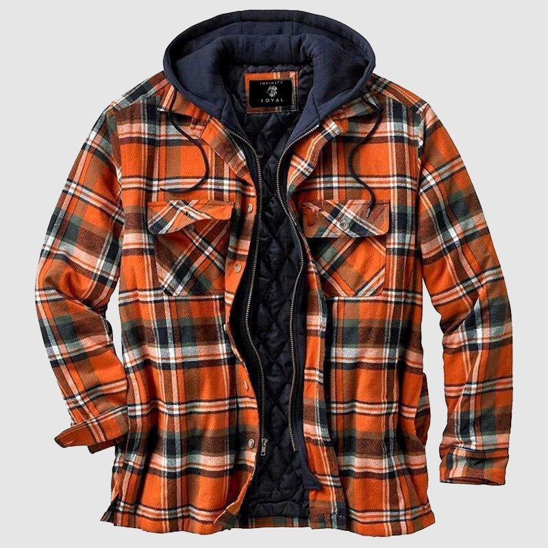 Marek – Gefüttertes Karo-Hemdjacke-Hoodie im warmen Herren-Winterlook
