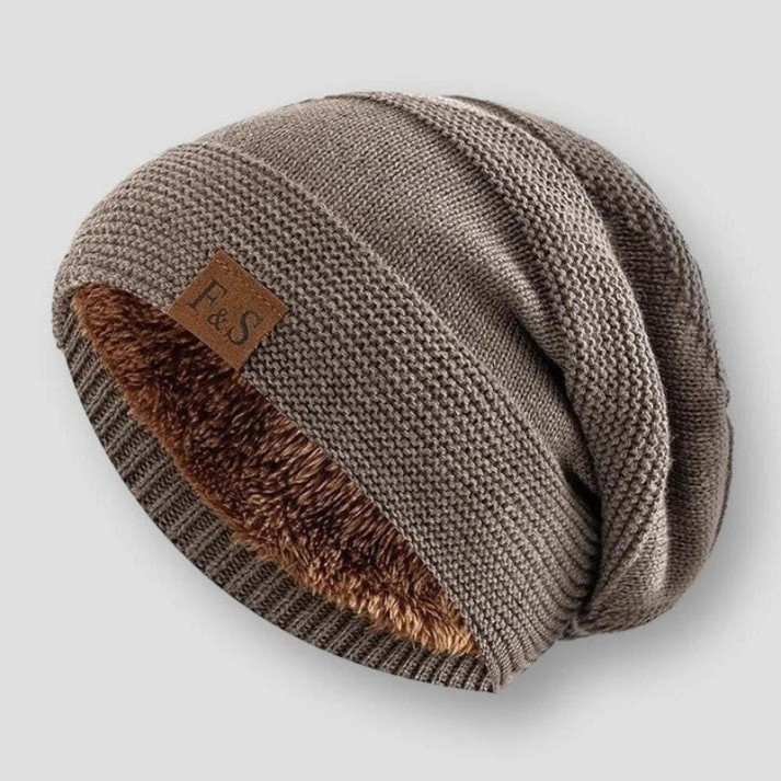 Finn – Gefütterte Strickmütze mit Umschlag Unisex
