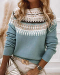 Isla – Gemusterter Damen Kaschmir-Strickpullover