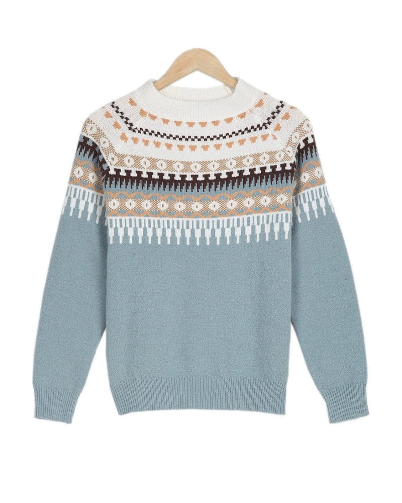 Isla – Gemusterter Damen Kaschmir-Strickpullover